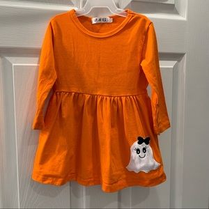 4/$20 Orange Long Sleeve T-Shirt Dress- 2T